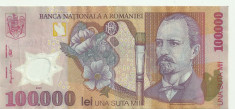 ROMANIA 100000 100.000 LEI 2001 [7] VF+ foto