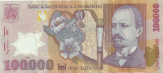 ROMANIA 100000 100.000 LEI 2001 ( prefix 01 ) [1] XF+ , Polimer foto