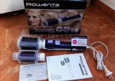 Perie rotativa Rowenta CF9320, 1000 W, Dubla Ionizare, Mov/Alb foto