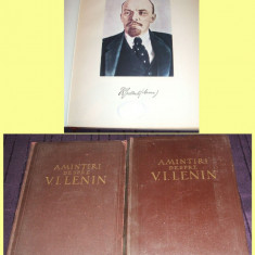 Amintiri despre V.I. Lenin - 2 volume cu ilustratii proletcultism, era comunista