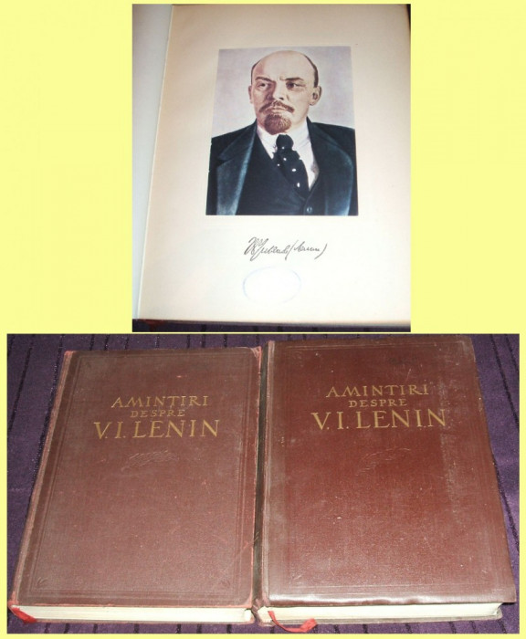 Amintiri despre V.I. Lenin - 2 volume cu ilustratii proletcultism, era comunista