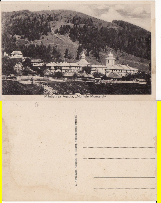 Manastirea Agapia (Neamt) - Vedere generala. Muntele Muncelu