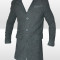 Palton Zara Men - Model Elegant - Lung - Croiala Slim - Cotton - Gri - Cod Produs D86