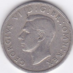 Moneda Marea Britanie 2 Shillingi ( Florin ) 1949 KGVI - KM#878 VF