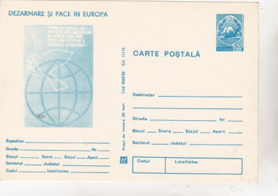 bnk cp dezarmare si pace in europa -carte postala necirculata - foto