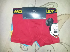 Nou! Set 2 boxeri bumbac cu Mickey Mouse/ Pluto, marca HM, baieti 6-8 ani foto