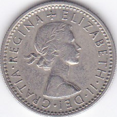 Moneda Marea Britanie 6 Pence 1954 QEII - KM#903 VF+