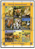 Niger 1998 fauna , animale salbatice 2 colite dantelate ,stampilate