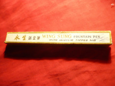 Cutie ( goala) Stilou Wing Sung cu penita iridiu tip Mib - China foto