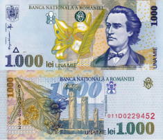 ROMANIA 1.000 lei 1998 - filigran BNR oblic UNC!!! foto