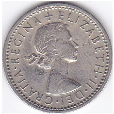 Moneda Marea Britanie 6 Pence 1957 QEII - KM#903 VF+