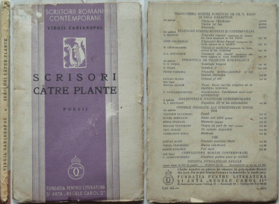 Virgil Carianopol , Scrisori catre plante , Poezii , 1936 , editia 1, avangarda foto