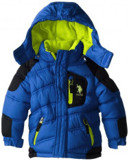 Geaca U.S. Polo Association Little Boys&amp;#039; Poly-Fill Bubble Jacket with Hood foto