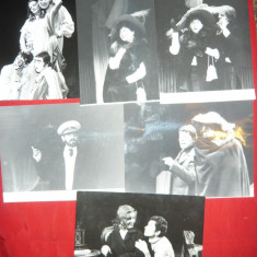 6 Fotografii mari-Teatrul National Bucuresti -Mari actori pe scena : Emil Hossu . Adela Marculescu ...