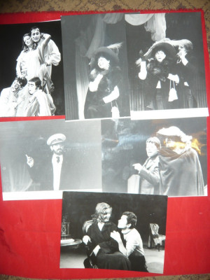 6 Fotografii mari-Teatrul National Bucuresti -Mari actori pe scena : Emil Hossu . Adela Marculescu ... foto