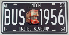 Placuta (placa) de inmatriculare decorativa - numar de inmatriculare - London bus - foto