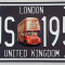Placuta (placa) de inmatriculare decorativa - numar de inmatriculare - London bus -