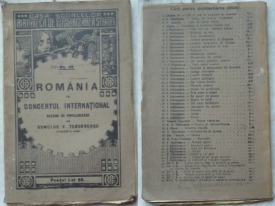 Romulus Teodorescu , Romania in concertul international , 1928 foto