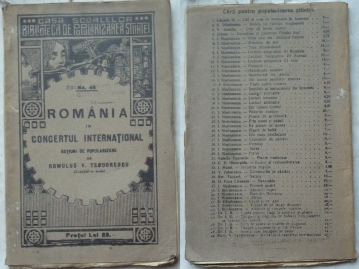 Romulus Teodorescu , Romania in concertul international , 1928