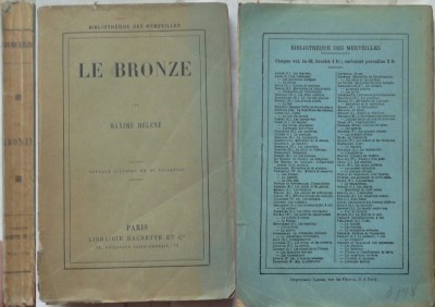 Maxime Helene , Le bronze , Bronzul , Paris , 1890 , cu 80 de ilustratii foto
