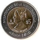 Mexic 5 Pesos 2009 Comemorativa : Bicentenary of Independence - Leona Vicario, 25.5mm, KM-919 UNC !!! foto