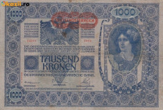 AUSTRIA 1.000 kronen 1902 VF!!! foto