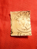 Timbru 50 Centi 1872 oliv-brun Olanda Rege Wihelm III ,stamp.
