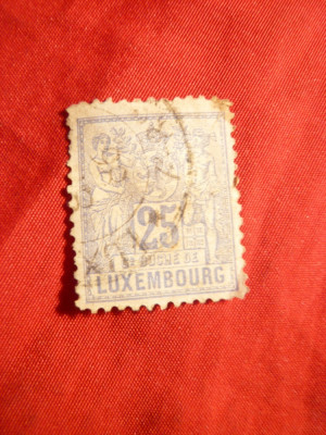 Timbru 25 Centi 1882 Luxemburg ,ultramarin , stamp. foto