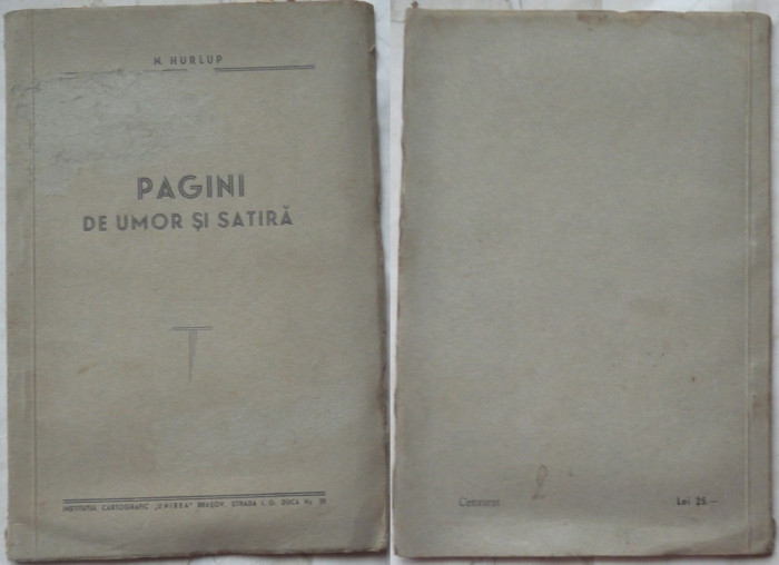 N. Hurlup , Pagini de umor si satira , Brasov , interbelica , editia 1