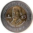 Mexic 5 Pesos 2009 Comemorativa : Centenary of Revolution - Belisario Dominguez, 25.5mm, KM-918 UNC !!! foto