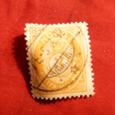 Timbru 3 Ore 1886 orange Norvegia , stamp.