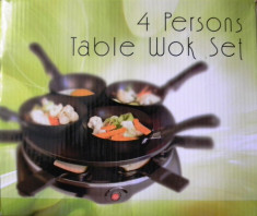 Wok Table Set pentru gatit - electric - 4 persoane/spatii foto