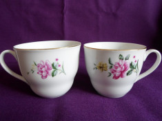 SET 2 CESTI CEAI/ CAFEA, IDENTICE, DIN PORTELAN FIN, MADE IN CHINA, MOTIV FLORAL foto