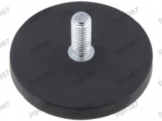 Magnet fix, neodim, 43x6mm, fixare cu surub, cauciucat, Elesa+Ganter - 050590 foto