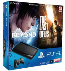 Consola SONY PS3 Super Slim 500GB + joc The Last of Us + Beyond - Two Souls foto