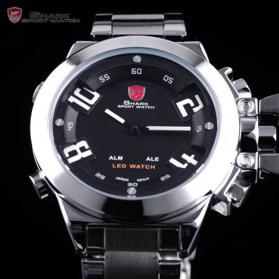 Ceas SHARK 45MM Led Dual Time Analog si Digital! Un Ceas Masiv Barbates Sport foto