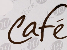 Caf&amp;amp;eacute;_Tatuaj De Perete_Sticker Decorativ_WALL-125-Dimensiune: 25 cm. X 16.5 cm. - Orice culoare, Orice dimensiune foto