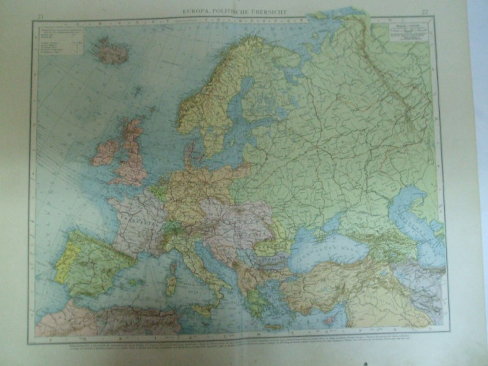 Harta politica a Europei color Leipzig 1899