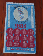 Vintage -- Calendar material textil ( panza )1984 - perioada comunista - intreprinderea Textila Slatina !!! foto