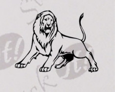 Lion_Tatuaj De Perete_Sticker Decorativ_WALL-166-Dimensiune: 35 cm. X 26.6 cm. - Orice culoare, Orice dimensiune foto