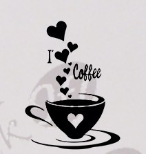 I Love Coffee_Tatuaj De Perete_Sticker Decorativ Cod: WALL-160 - Orice culoare, Orice model pe comanda foto