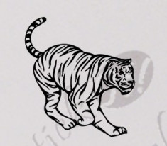 Tiger_Tatuaj De Perete_Sticker Decorativ_WALL-165-Dimensiune: 35 cm. X 32.2 cm. - Orice culoare, Orice dimensiune foto