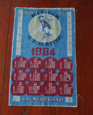 Calendar material textil 1984 perioada comunista intreprinderea Textila Slatina foto