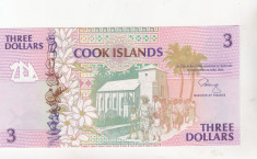 bnk bn cook island 3 dolari , unc foto