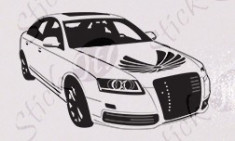 Car Audi_Tatuaj De Perete_Sticker Decorativ_WALL-084-Dimensiune: 40 cm. X 25.6 cm. - Orice culoare, Orice dimensiune foto