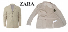 ZARA MAN Sacou barbati Jacheta CAZUAL / ELEGANTA &amp;quot;Nuanta SAND&amp;quot;, SLIM . Marime 52 (L/XL). OUTLET Produse noi originale REDUSE! foto