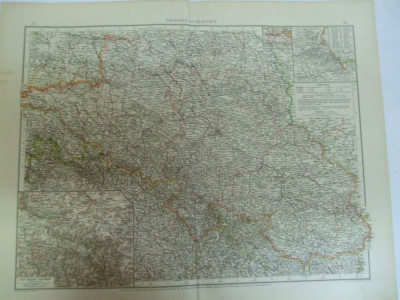 Harta color Germania Silezia Schlezien Leipzig 1899 foto
