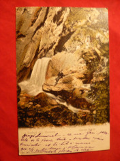 Ilustrata clasica Govora - Cascada Bistrita , circ. 1904 cu 5 Bani Spic de Grau foto