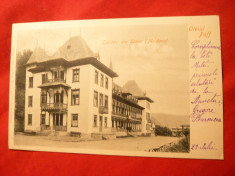 Ilustrata clasica Slanic Moldova - Hotelul Puff, circ. 1903 cu 5 Bani Spic de Grau foto