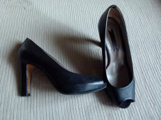 Pantofi PEEP TOE 36 PROGETTO piele negri REDUCERE, LICHIDARE CONT!! foto